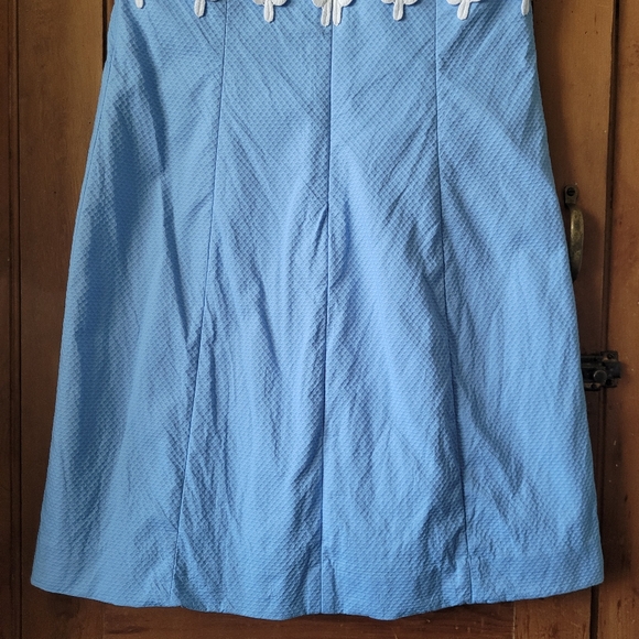 Lilly Pulitzer SANDI Stretch Shift Dress in blue and white size 2 Wedding Guest - Picture 9 of 16